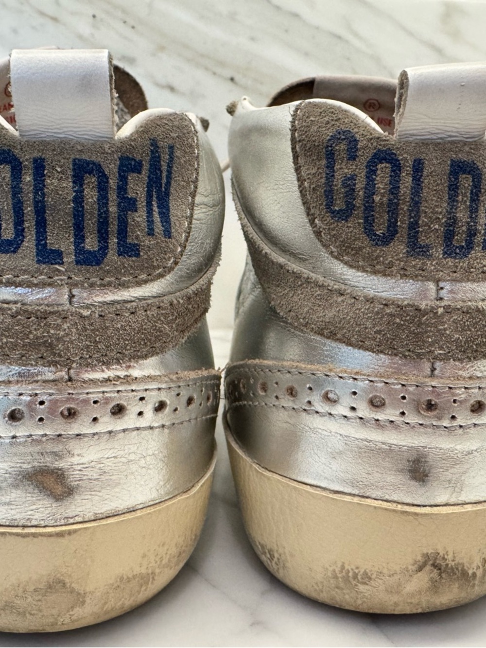 ♥️ Golden Goose Midstar Mid Star Sneakers - Silver and White Trim 37 / 7 - Picture 3 of 6